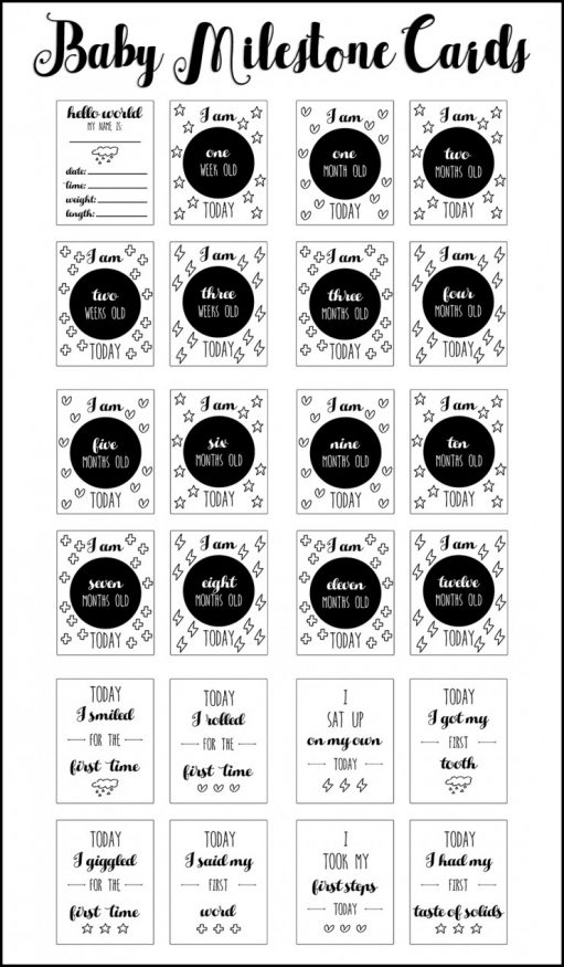 Free Printable Baby Milestone Cards 