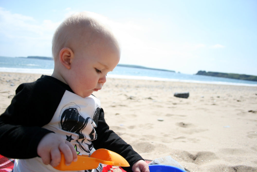 At the Beach with Pickle at Tenby