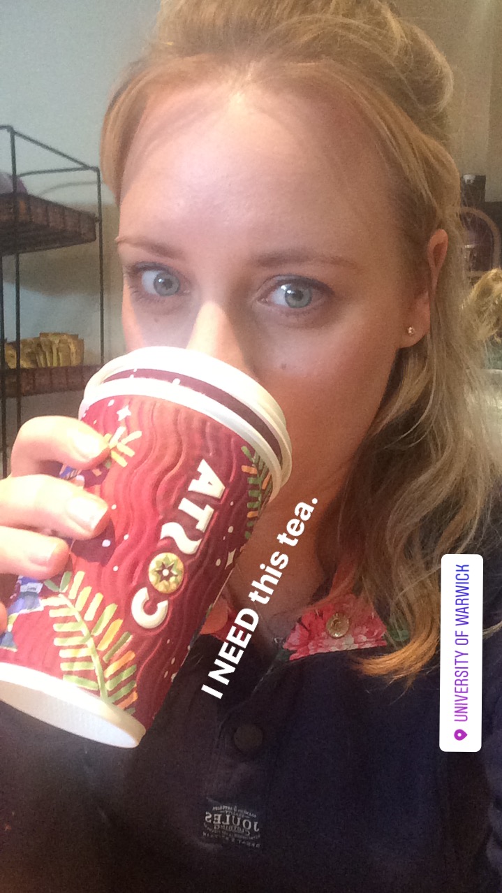 Post show Tea in Costa after Snow Mouse