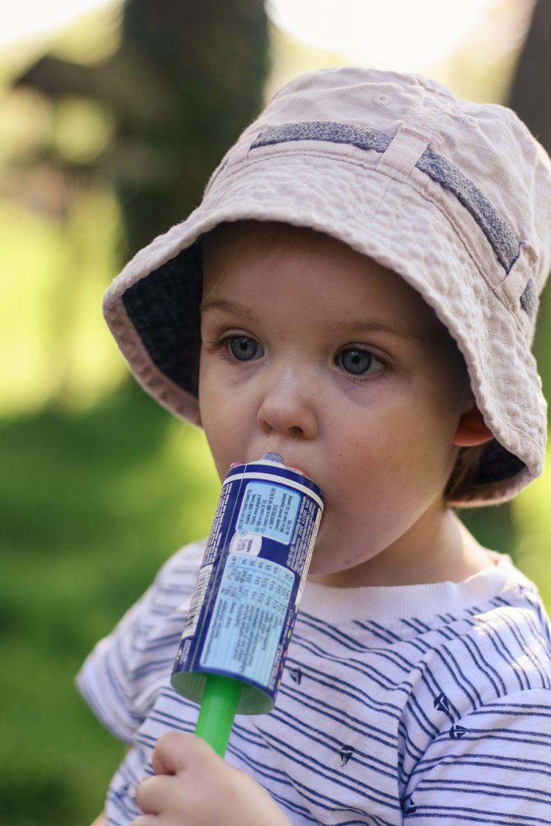 Yum yum Pickle enjoying his ice cream