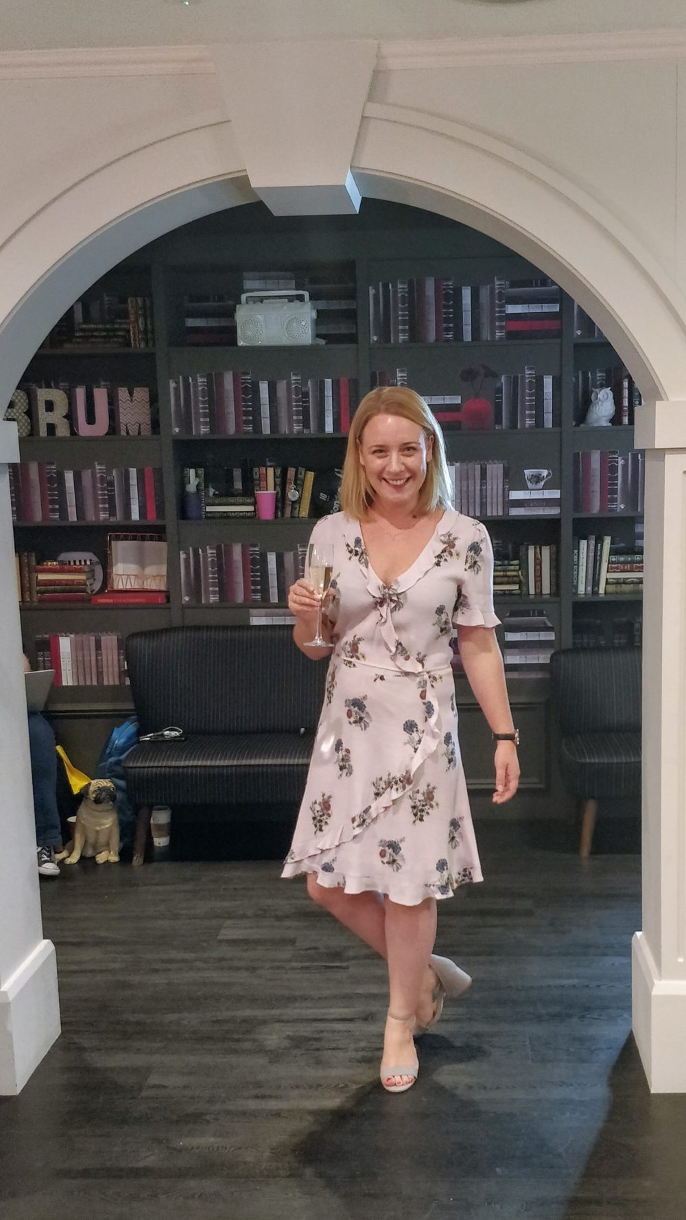 Pretty pink floral dress at Oasis