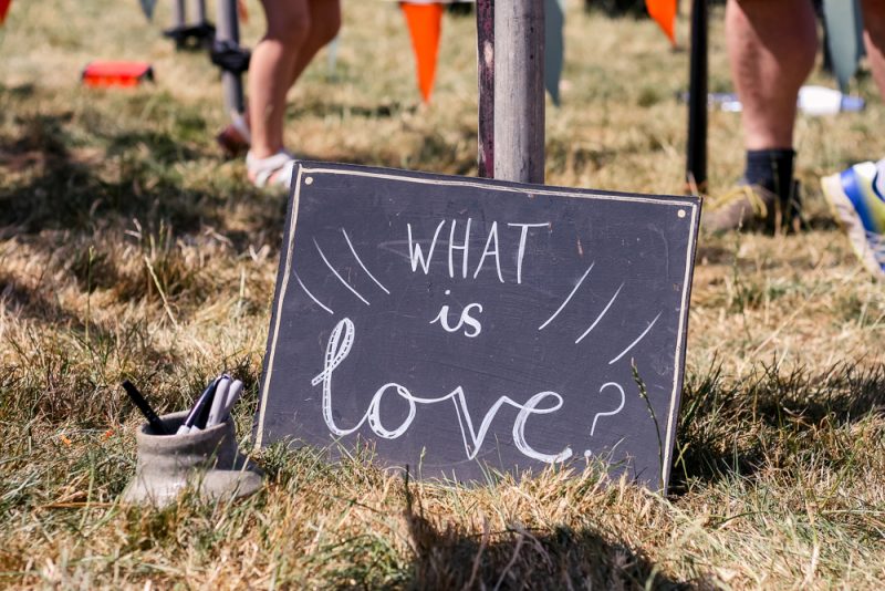 The What is Love display at Cornbury Festival