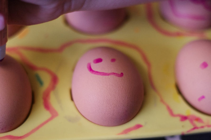 Little smile painted on an Easter Egg