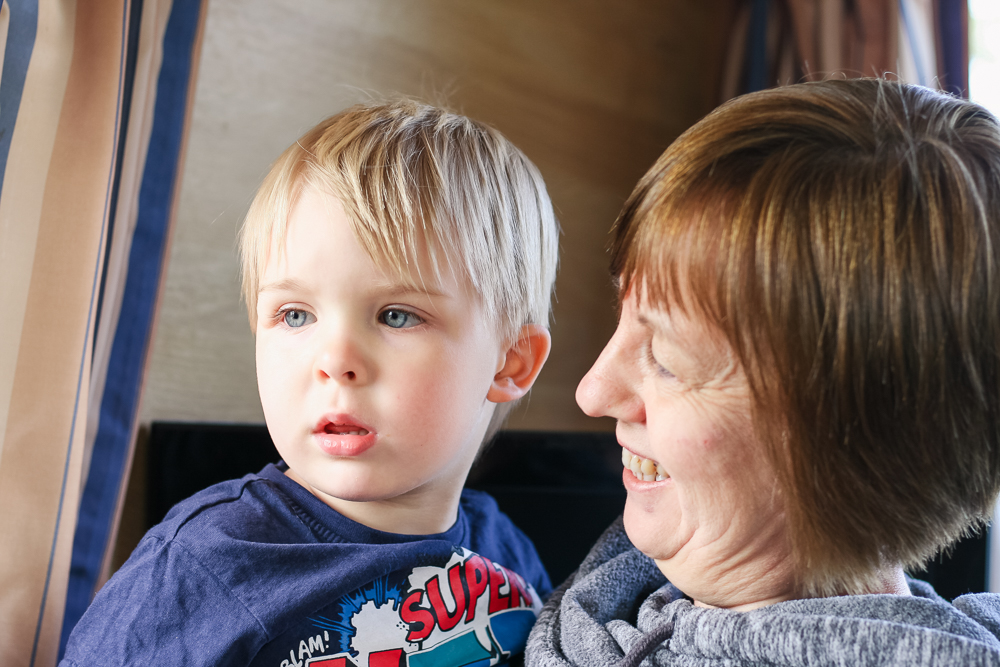 Pickle with Nanny Pol, feeling a little bit under the weather