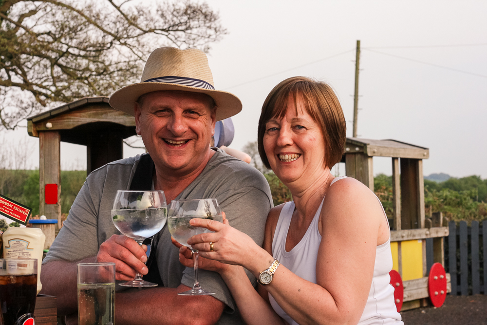 Cheers! A gin and tonic to celebrate a lovely day after a day of canal boating