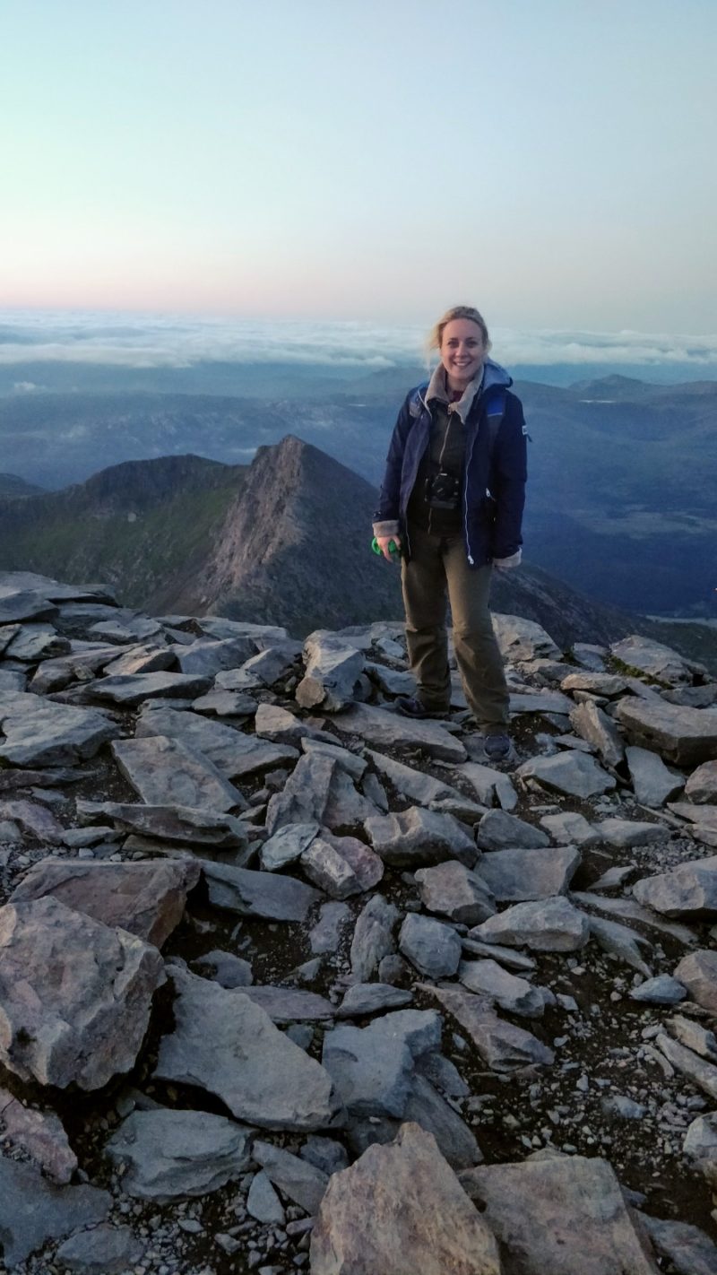 Standing on the top of Mount Snowdon