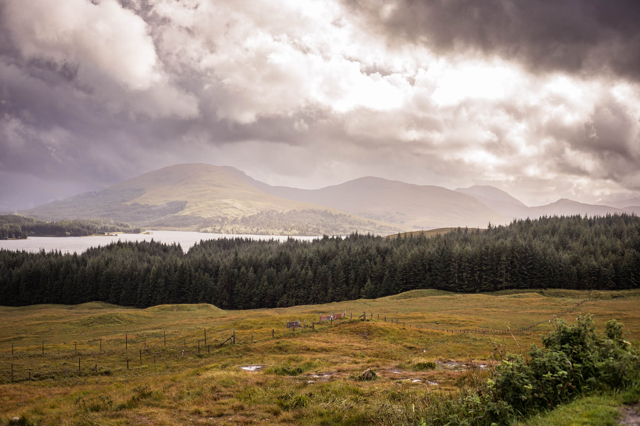 The views across Scotland at a layby stop off on the drive