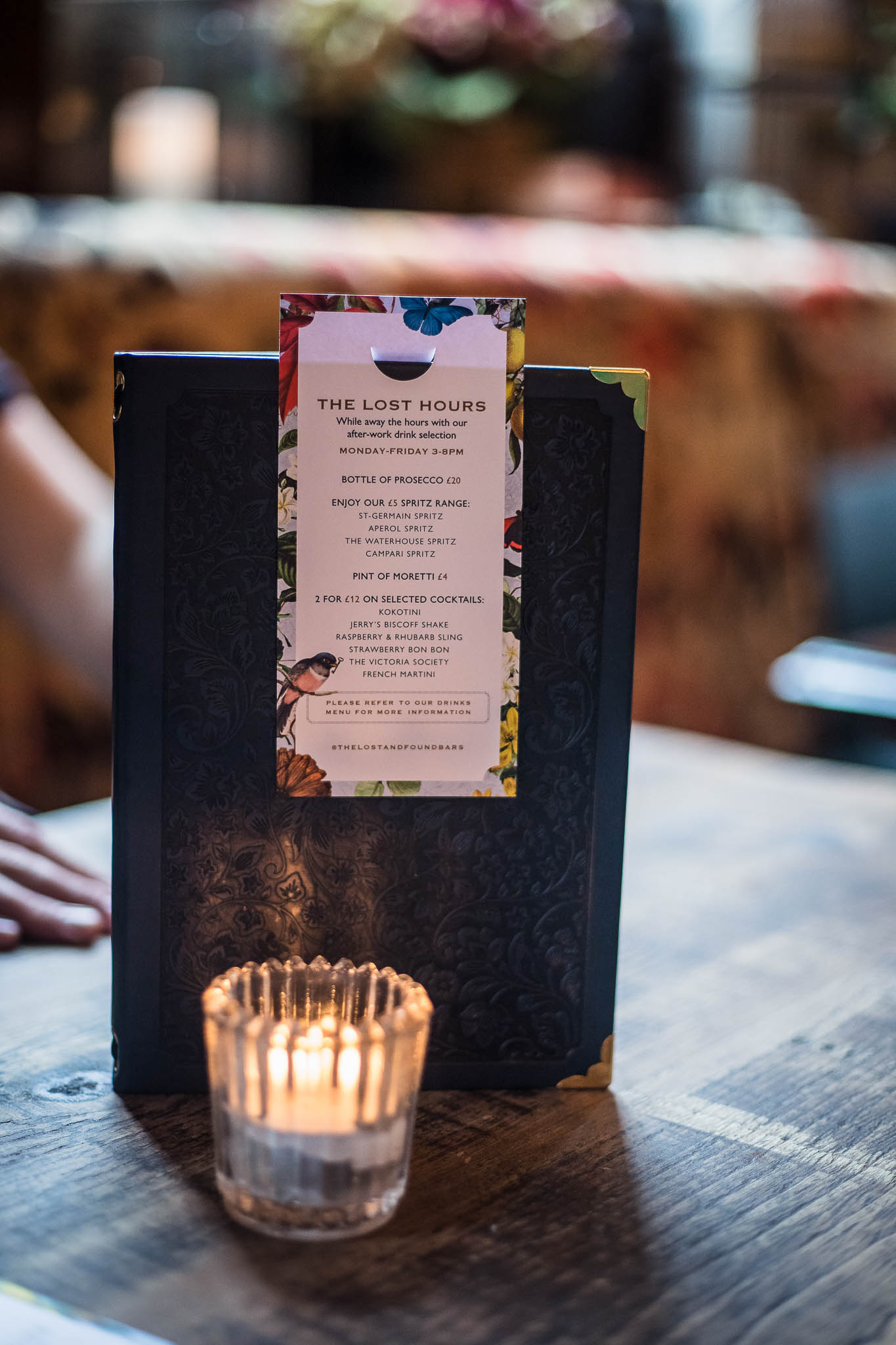 An image of The Lost and Found The Lost Hours drinks menu