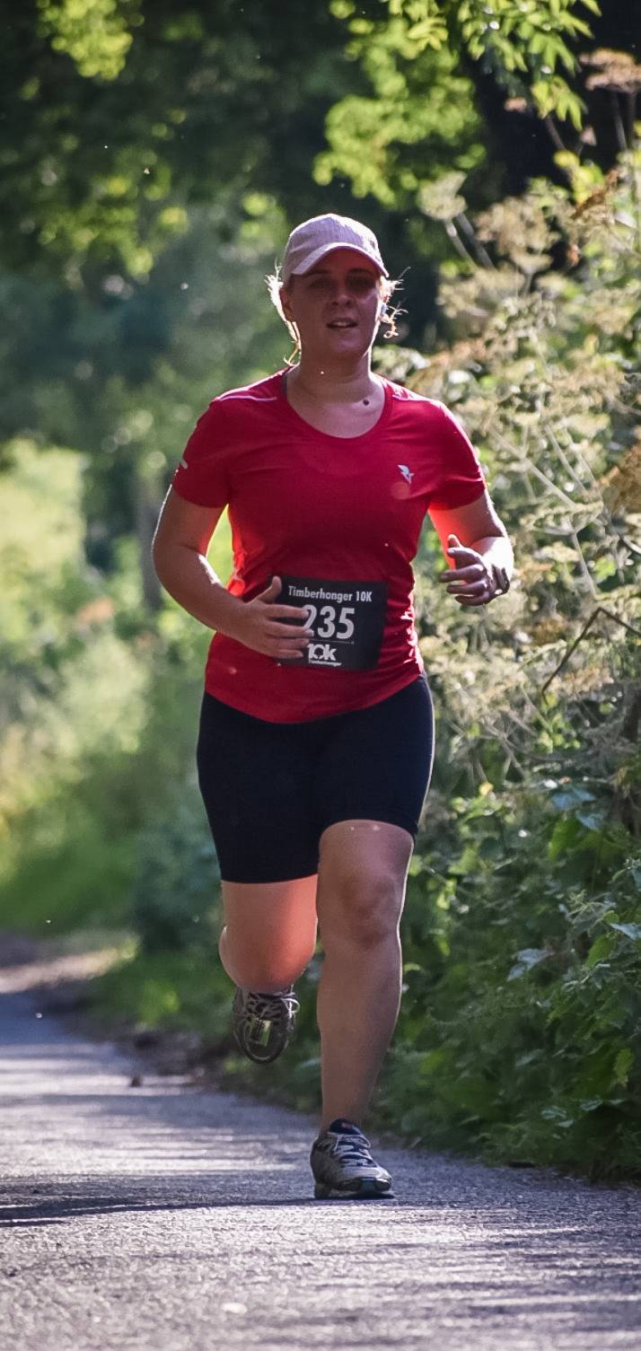 Running 10km Race wearing WUKA Flex period pants Timberhonger 10k